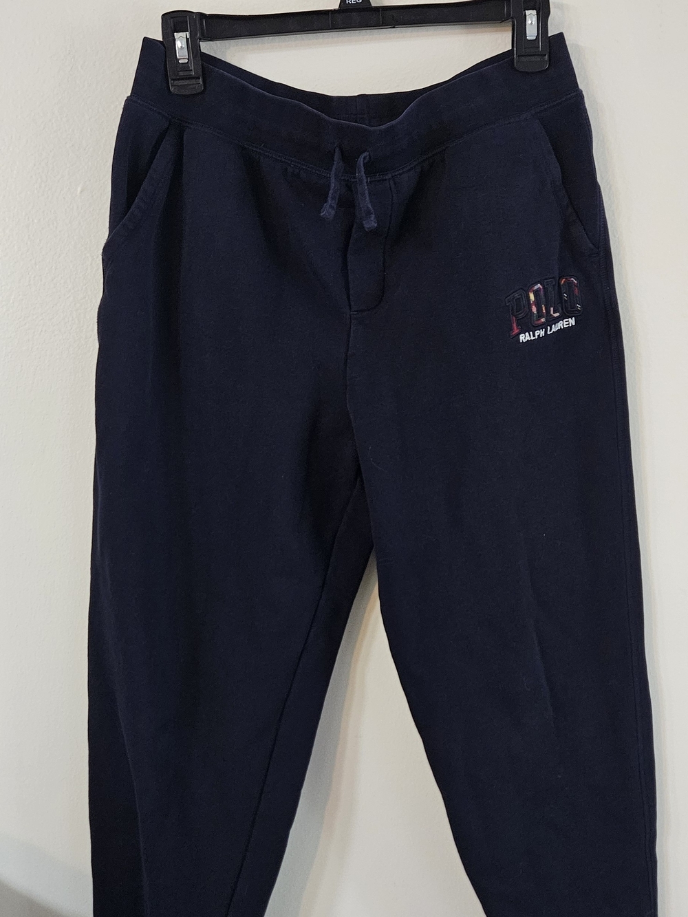 Polo by Ralph Lauren Navy Boy's Jogger Sweatpants with Logo. Athletic, Fall, Run